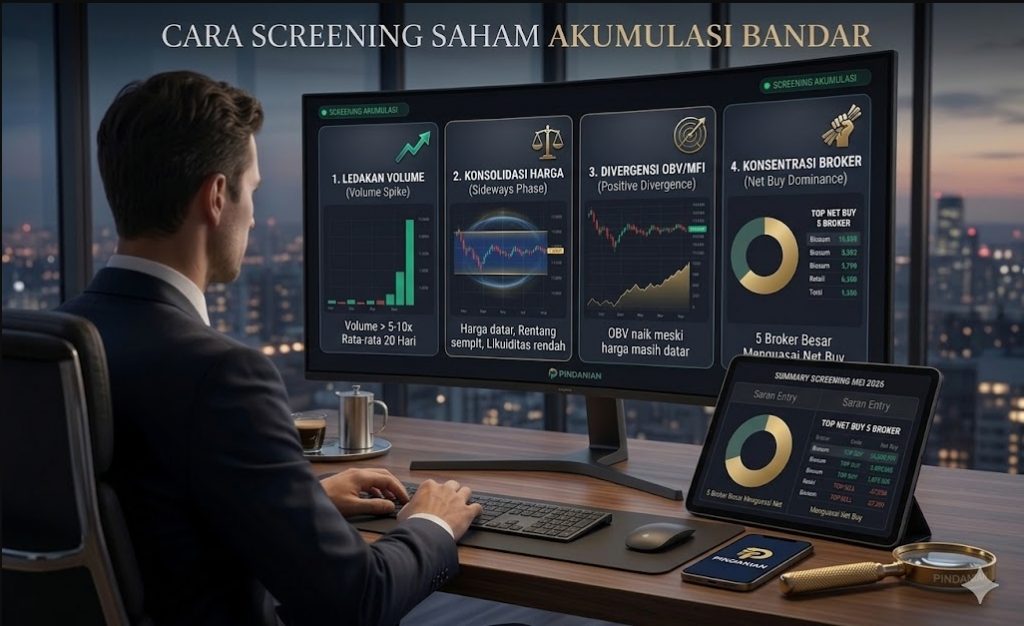 Cara Screening Saham Akumulasi Bandar